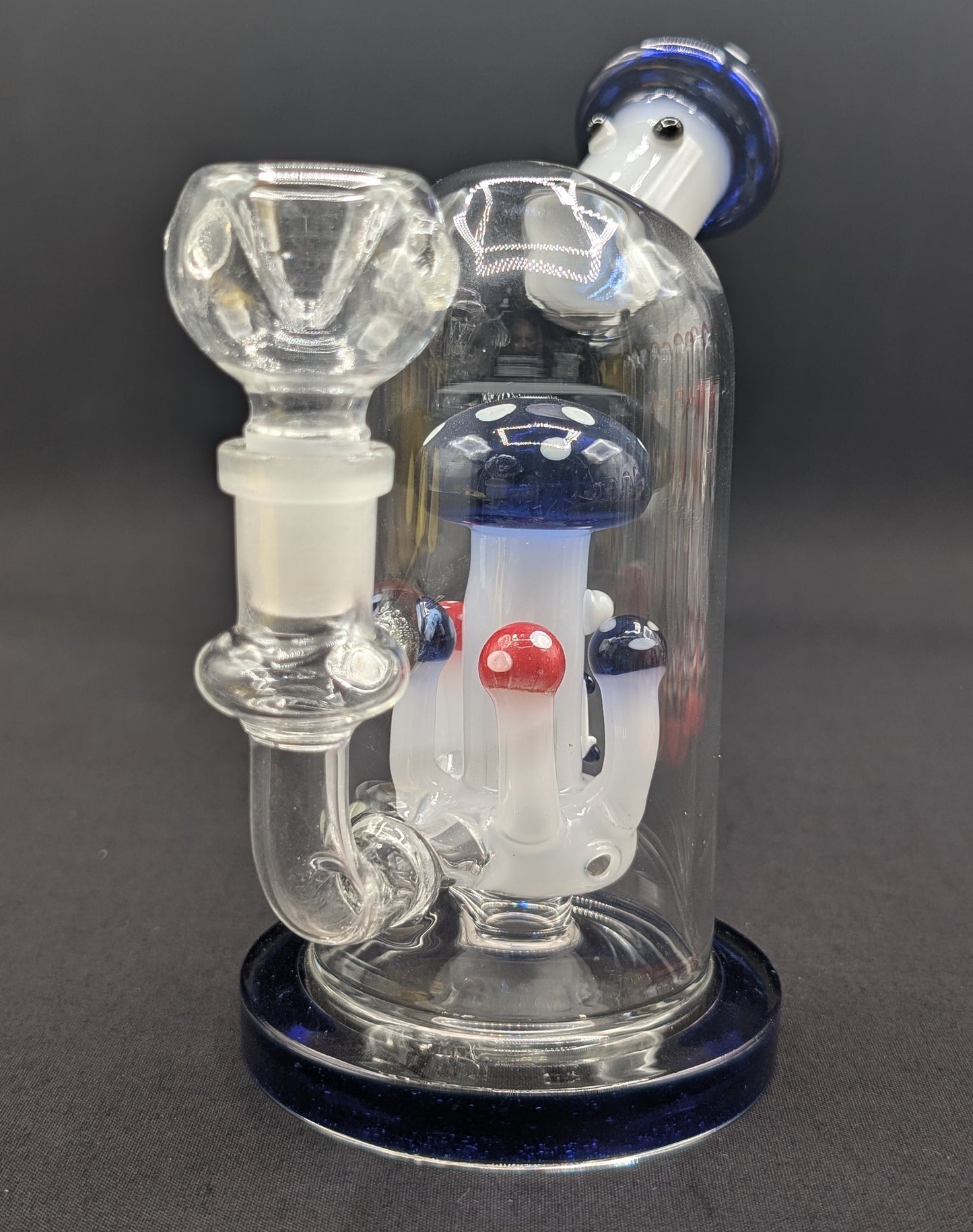 6" Glass Water Pipe Bong Mushroom Style BL