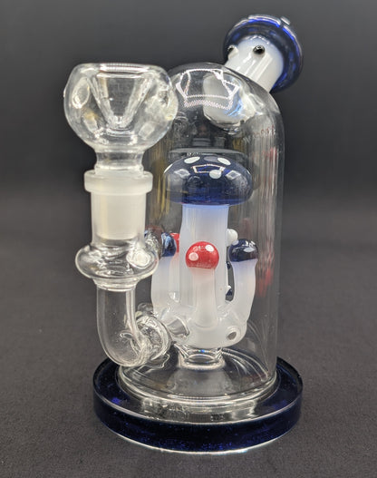 6" Glass Water Pipe Bong Mushroom Style BL