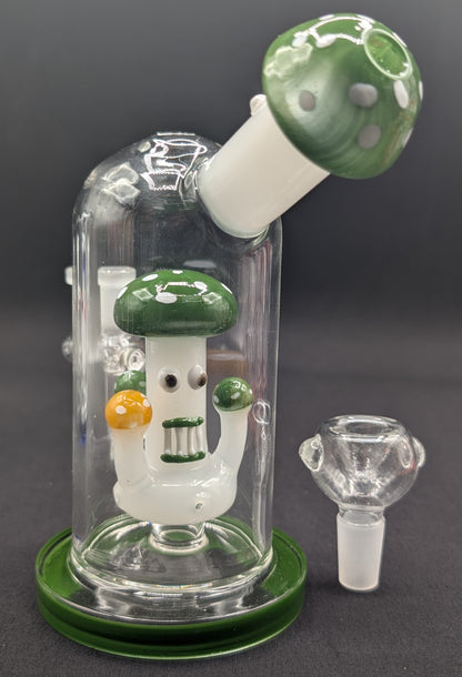 6" Glass Water Pipe Bong Mushroom Style GR