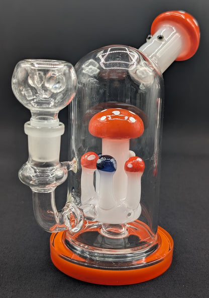 6" Glass Water Pipe Bong Mushroom Style OR