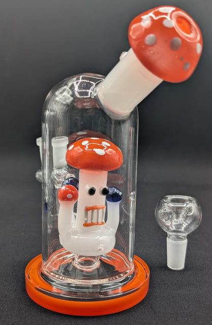 6" Glass Water Pipe Bong Mushroom Style OR
