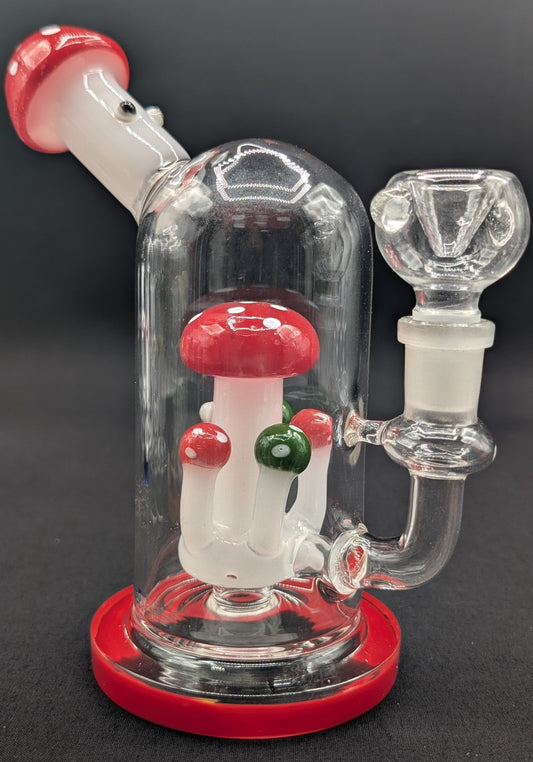 6" Glass Water Pipe Bong Mushroom Style RE