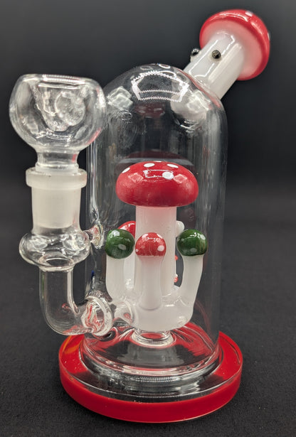 6" Glass Water Pipe Bong Mushroom Style RE