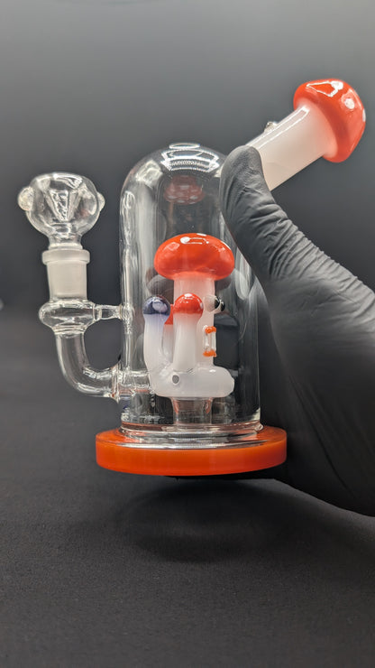 6" Glass Water Pipe Bong Mushroom Style OR