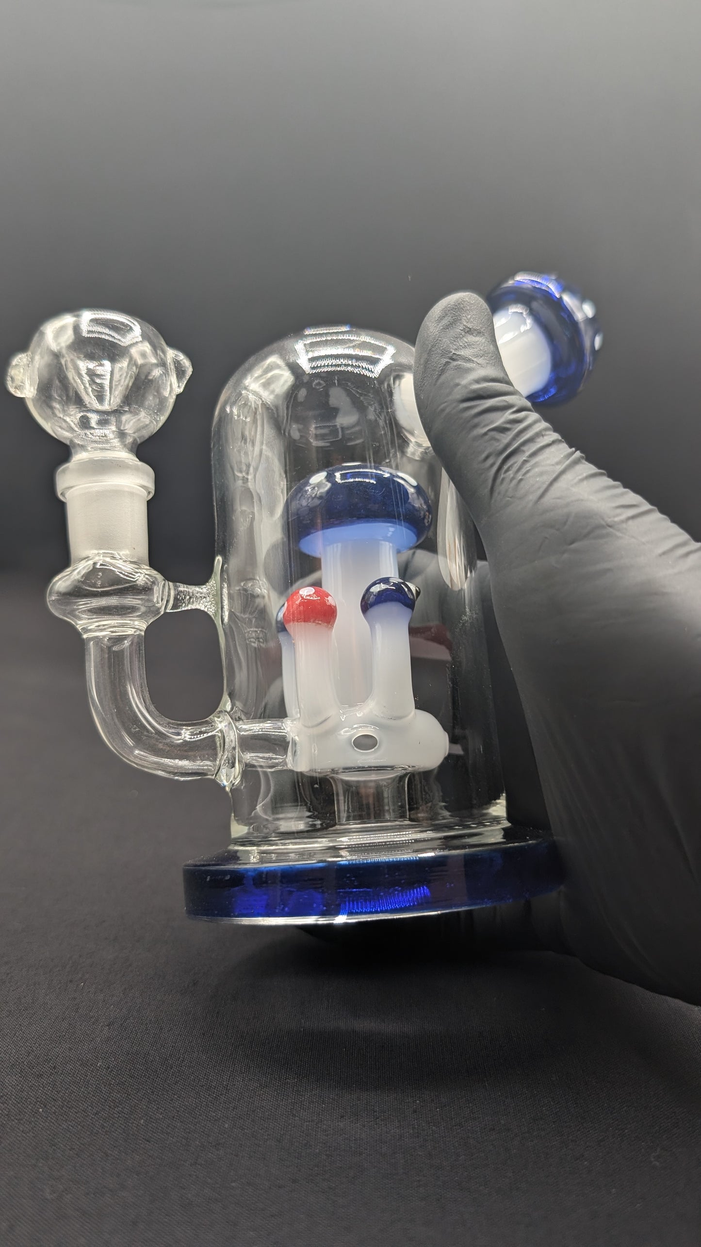 6" Glass Water Pipe Bong Mushroom Style BL