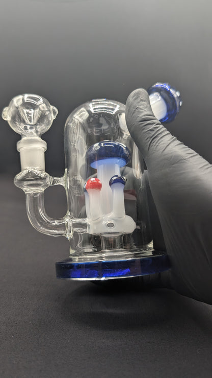 6" Glass Water Pipe Bong Mushroom Style BL