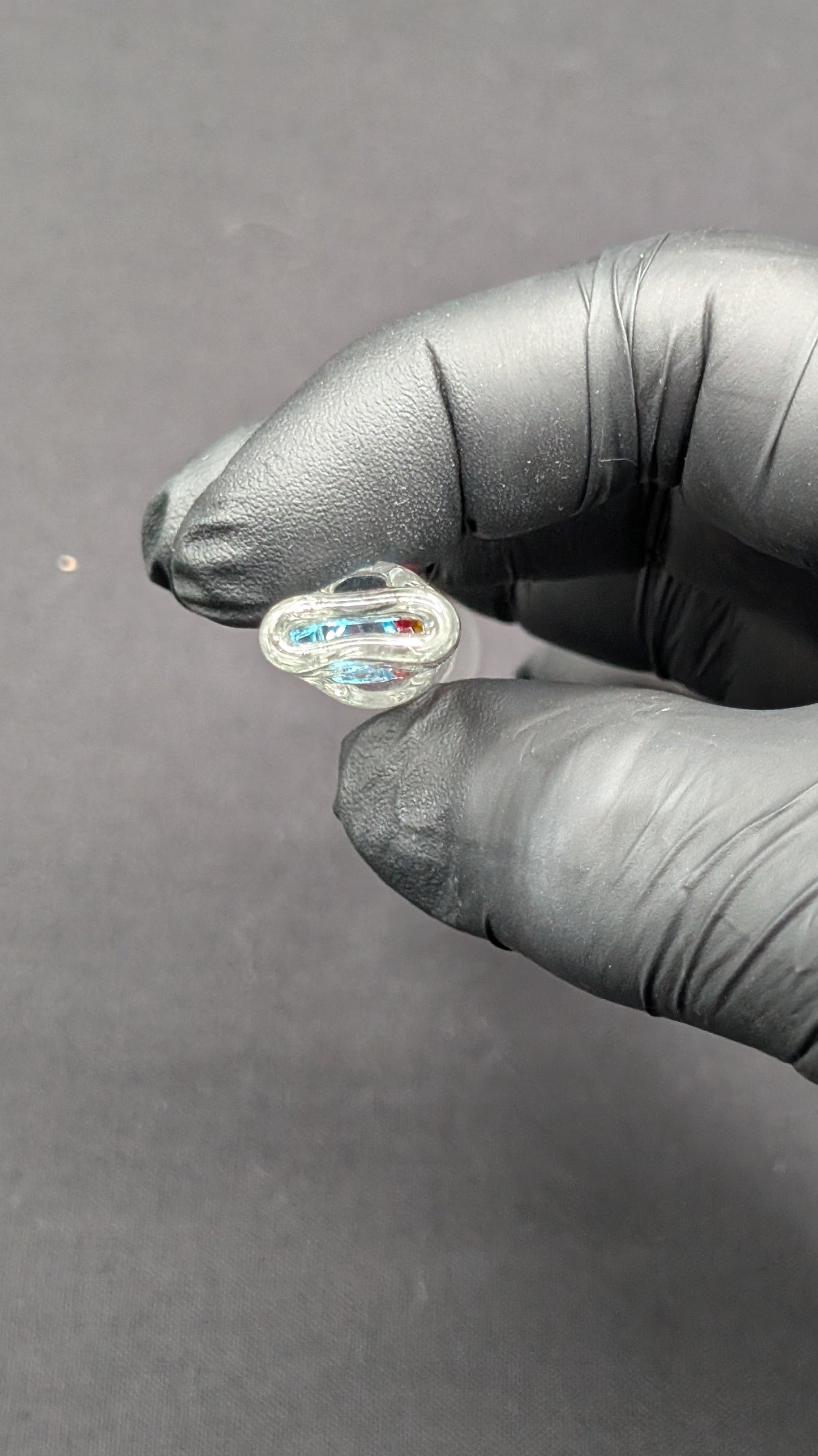 4" Glass One Hitter with Diamond Style Pieces for Smoking  - Pinched Lip