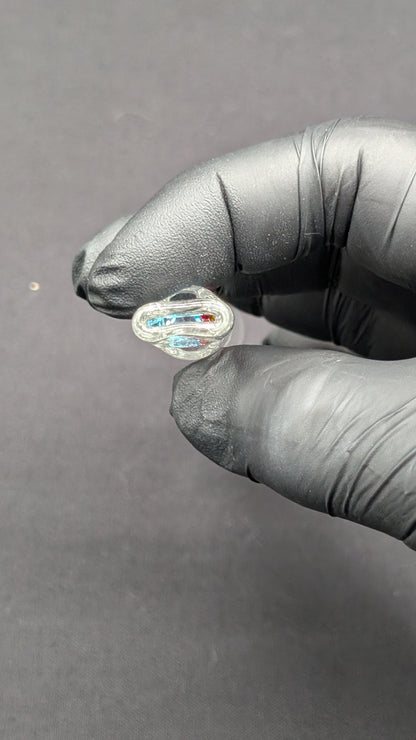 4" Glass One Hitter with Diamond Style Pieces for Smoking  - Pinched Lip