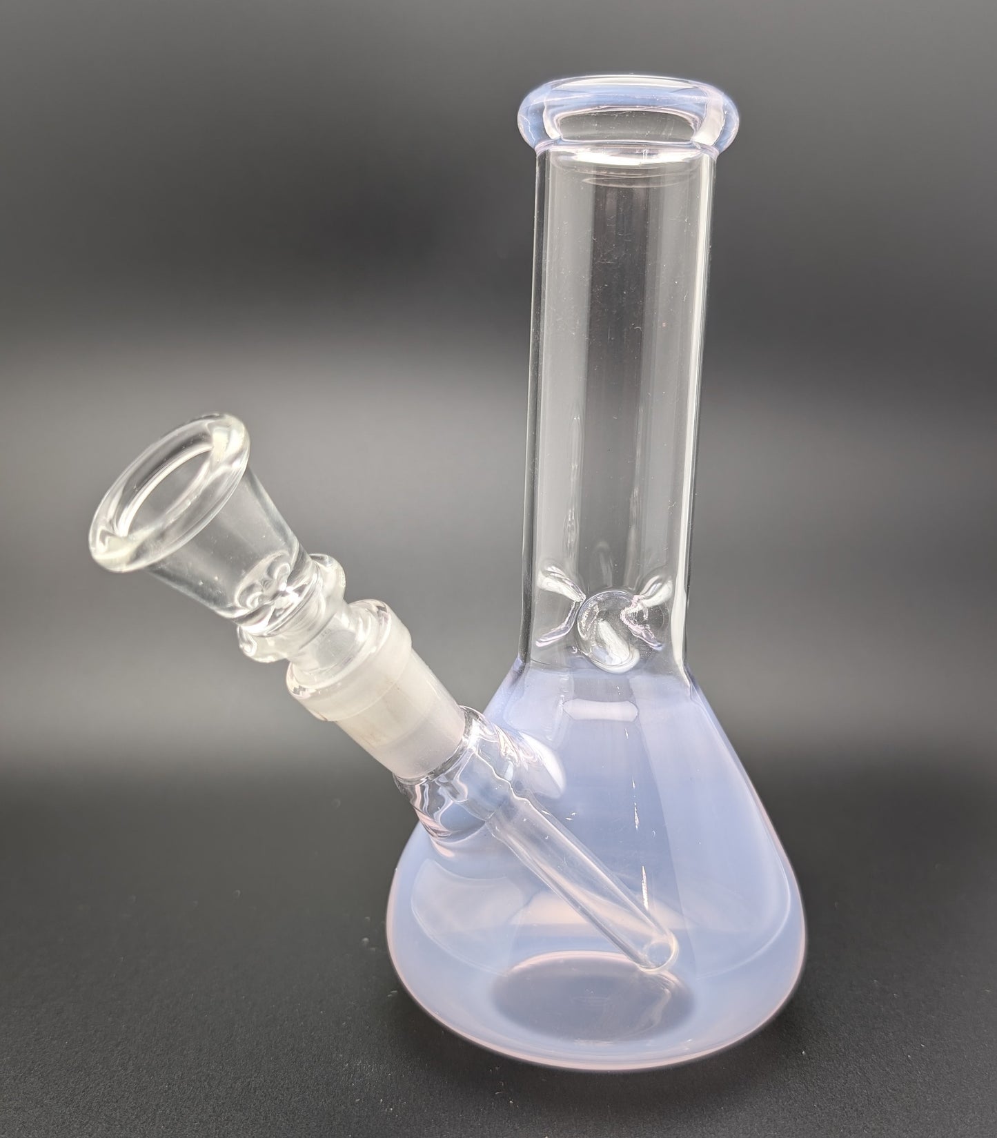6" Glass Water Pipe Bong Milky Pink (Colored Glass)