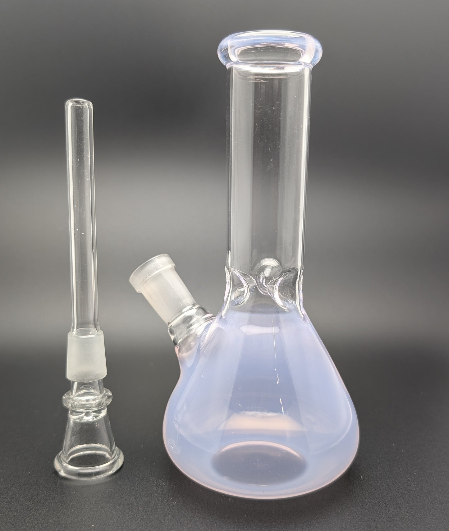 6" Glass Water Pipe Bong Milky Pink (Colored Glass)