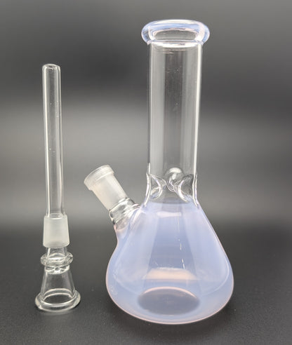 6" Glass Water Pipe Bong Milky Pink (Colored Glass)