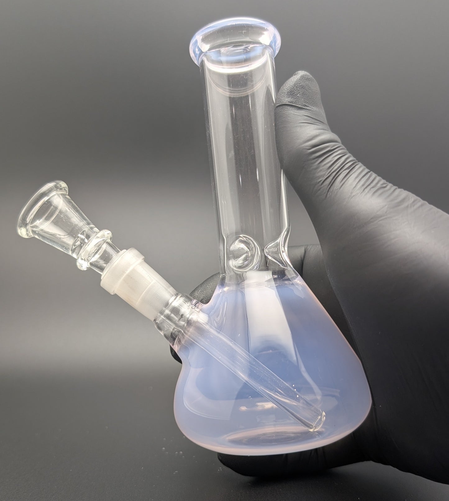 6" Glass Water Pipe Bong Milky Pink (Colored Glass)