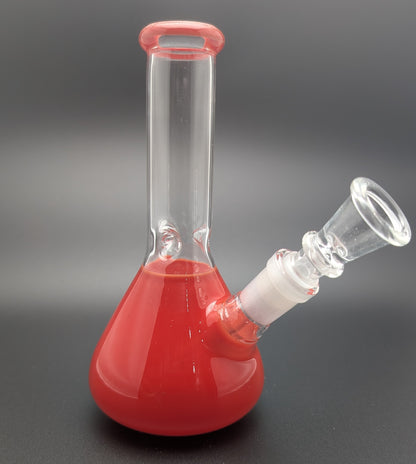 6" Glass Water Pipe Bong Red (Colored Glass)