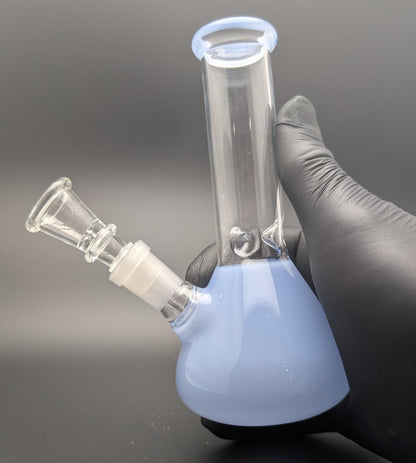 6" Glass Water Pipe Bong Blue 02 (Colored Glass)
