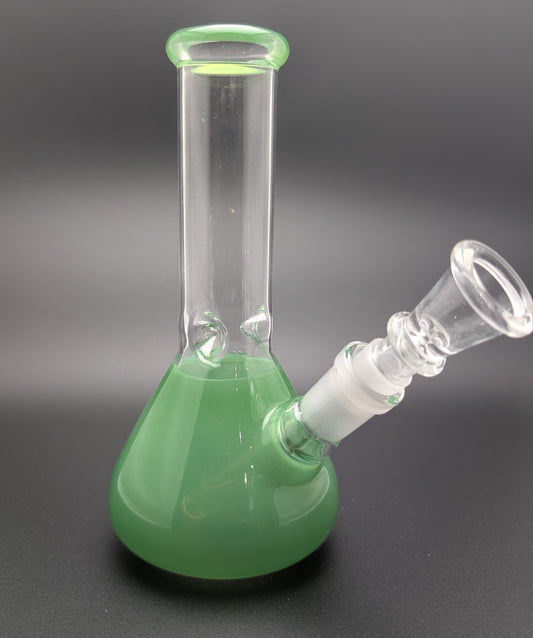 6" Glass Water Pipe Bong Green 02 (Colored Glass)