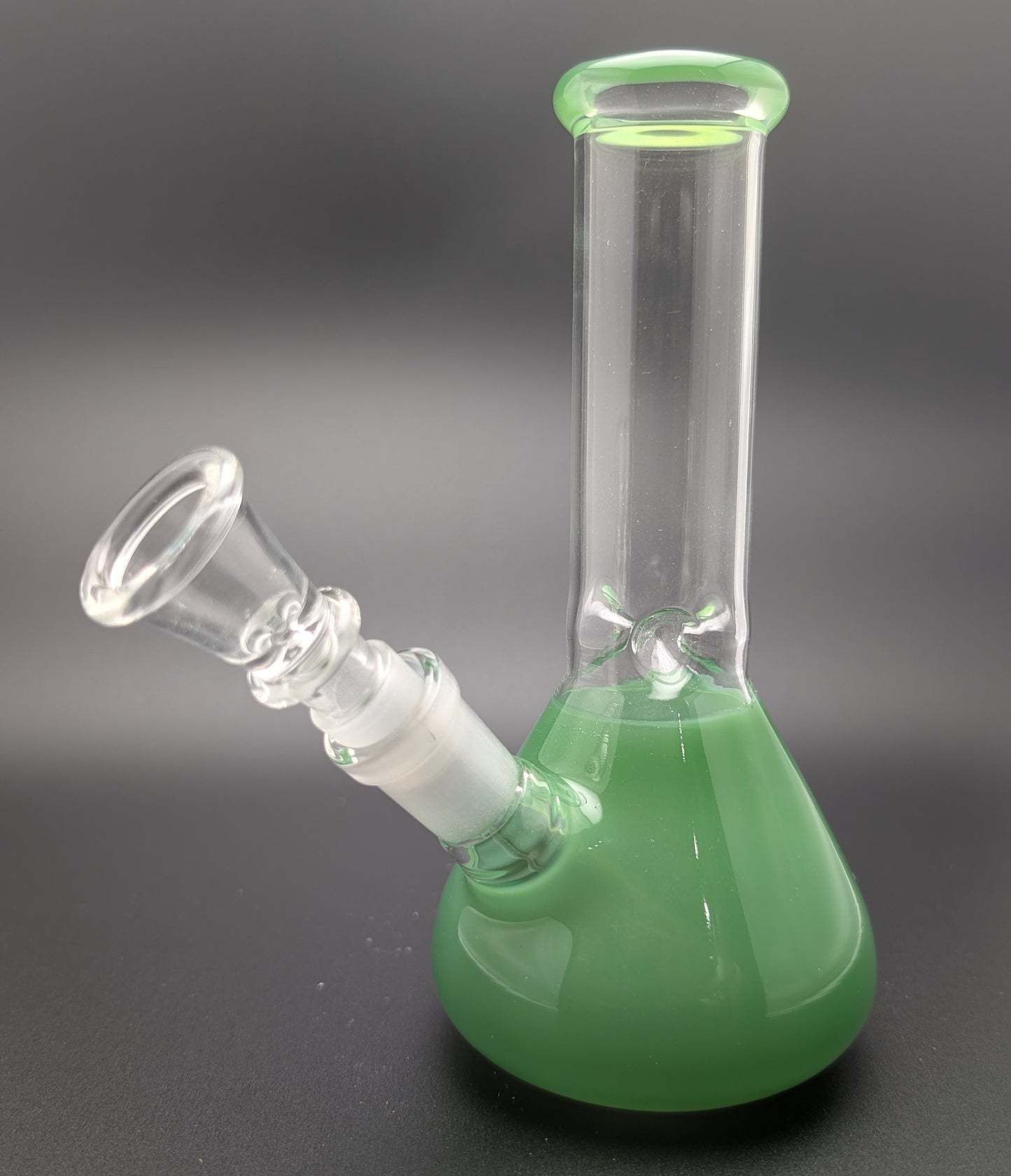 6" Glass Water Pipe Bong Green 02 (Colored Glass)