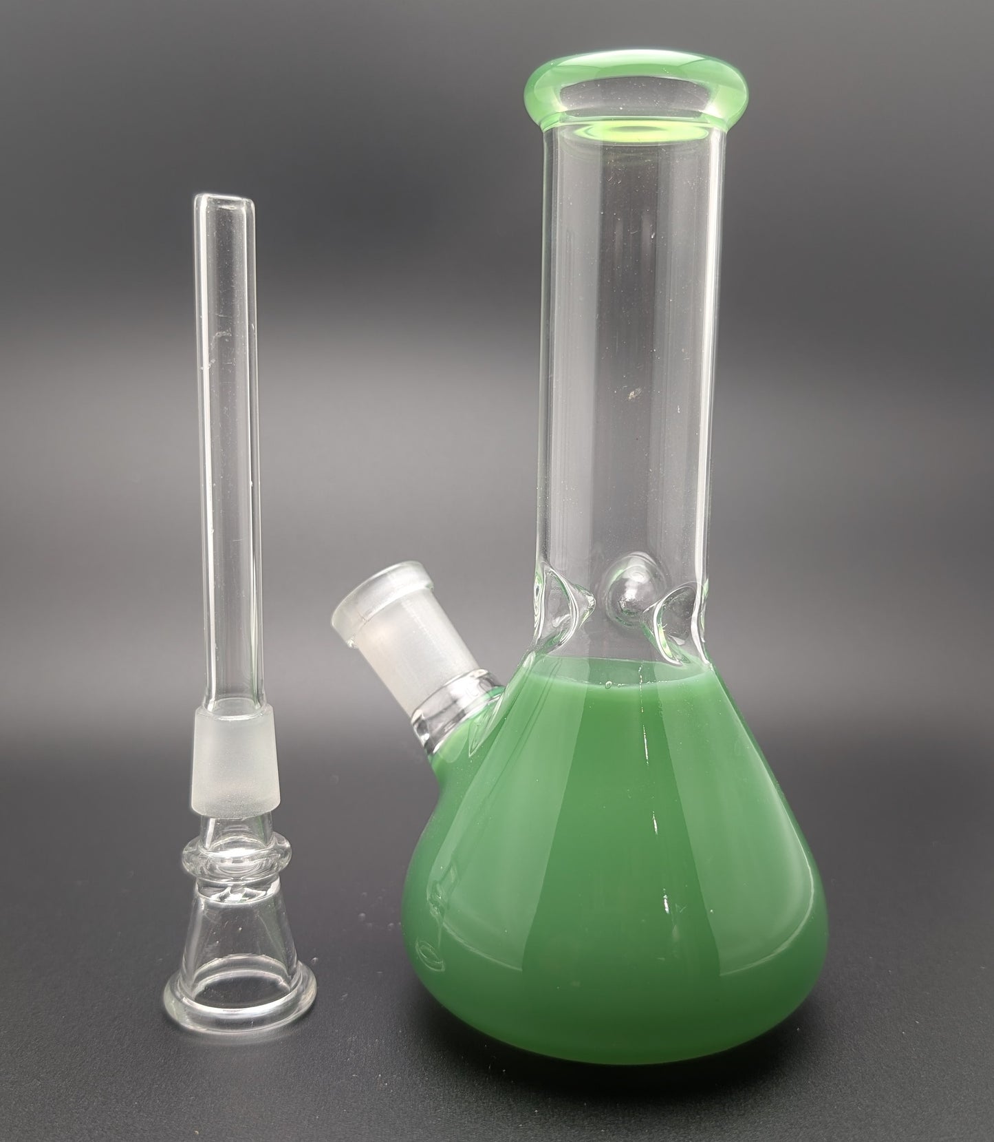 6" Glass Water Pipe Bong Green 02 (Colored Glass)