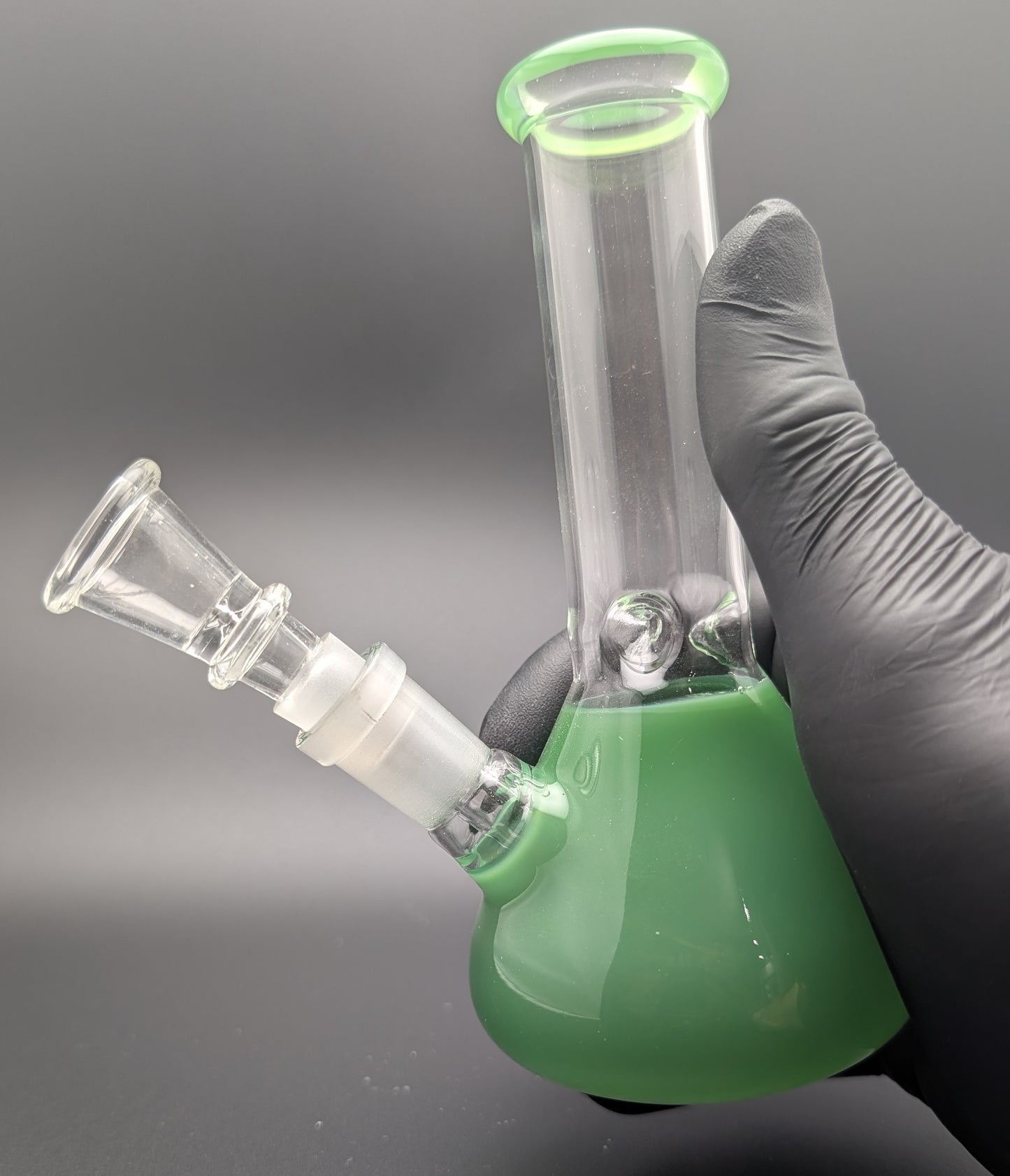 6" Glass Water Pipe Bong Green 02 (Colored Glass)