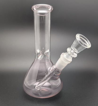 6" Glass Water Pipe Bong Pink (Colored Glass)