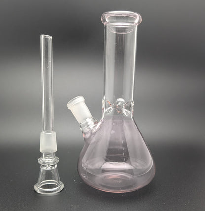 6" Glass Water Pipe Bong Pink (Colored Glass)