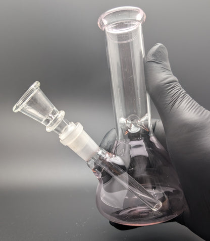 6" Glass Water Pipe Bong Pink (Colored Glass)