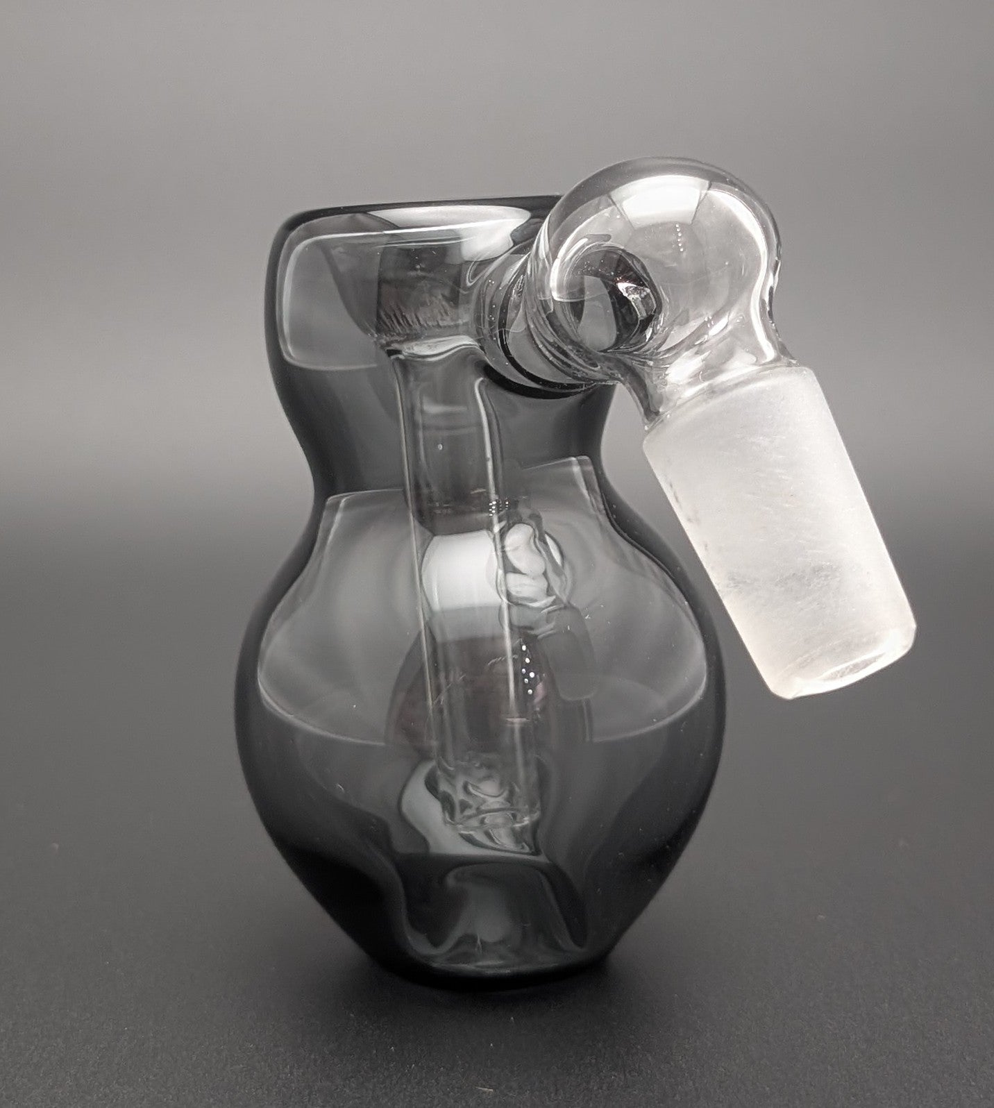 2.5" 14mm Glass Fumed Ash Catcher Black