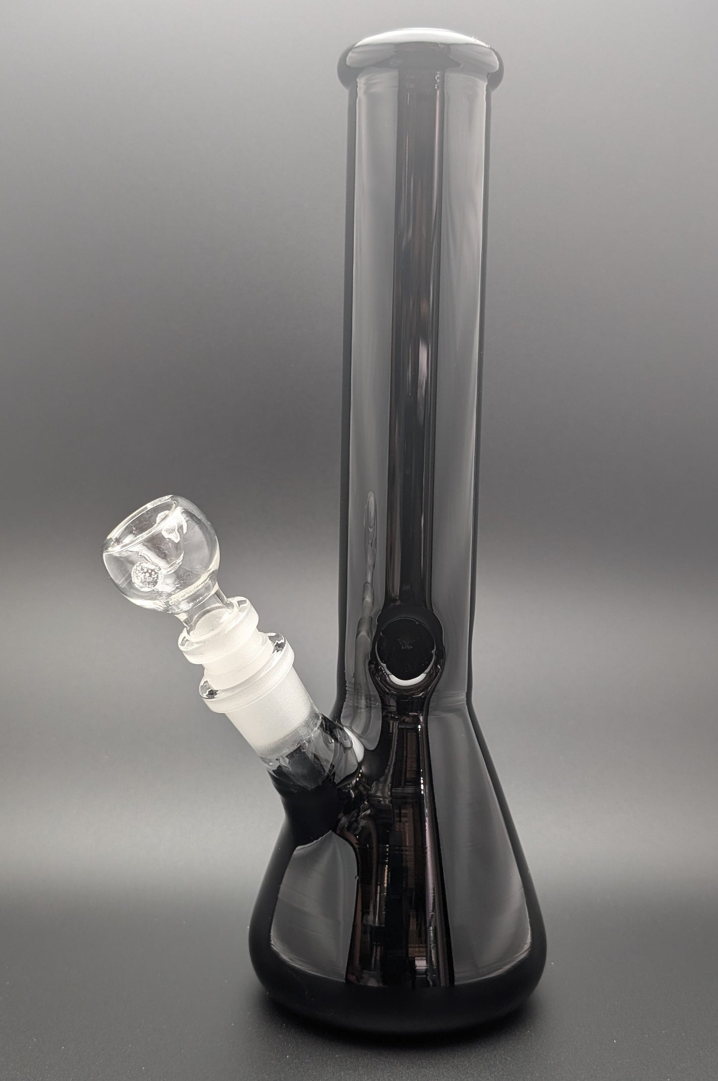 10" Glass Water Pipe Bong Jet Black w/ 6 Cut Downstem