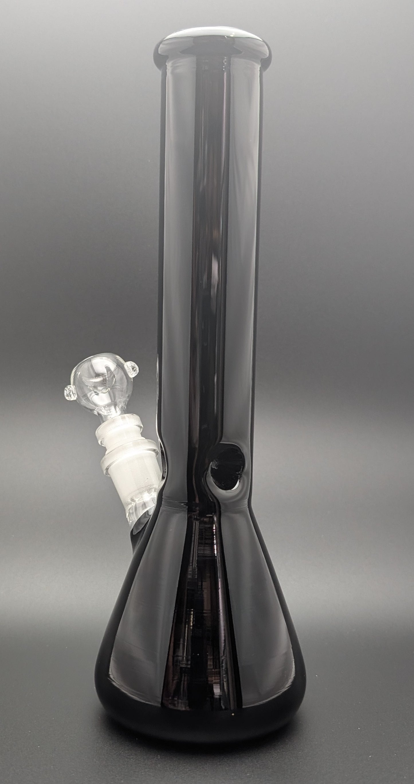 10" Glass Water Pipe Bong Jet Black w/ 6 Cut Downstem