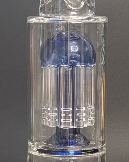 20.5" Glass Water Pipe Bong Clear Triple Perc Blue