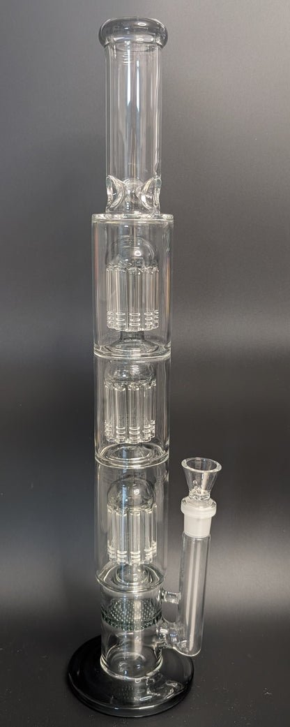 20.5" Glass Water Pipe Bong Clear Triple Perc Smoke