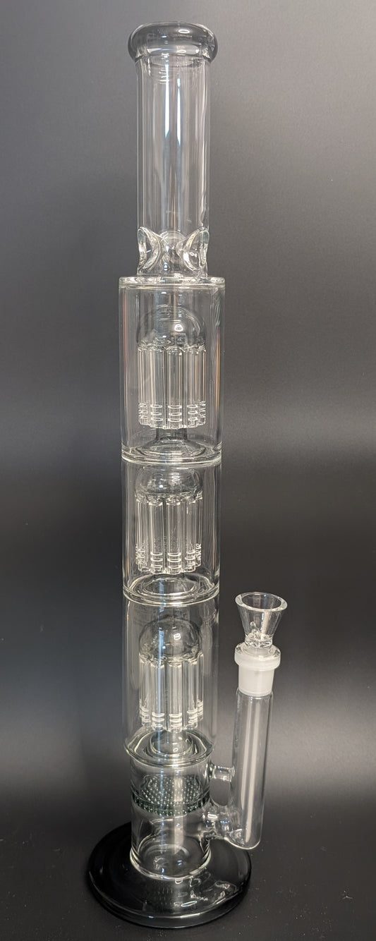 20.5" Glass Water Pipe Bong Clear Triple Perc Smoke