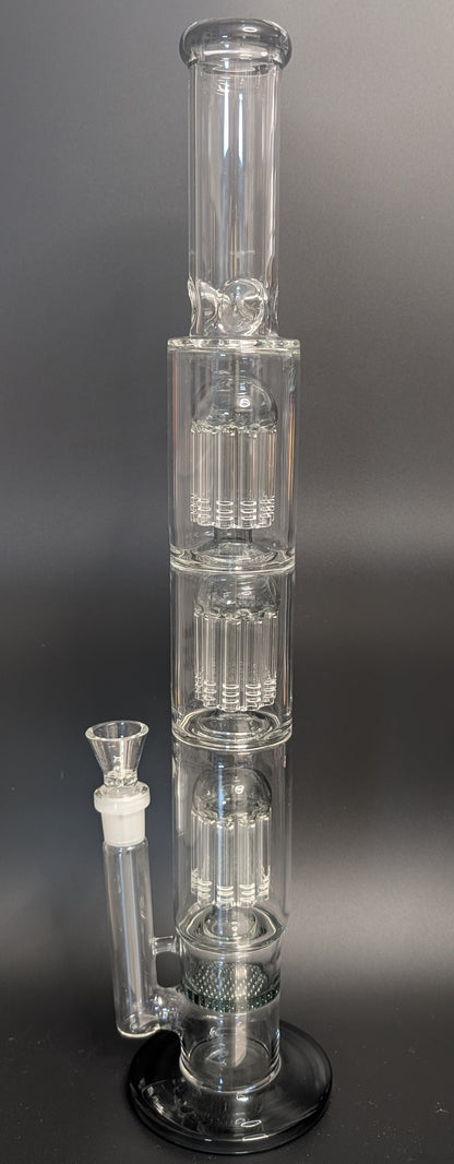 20.5" Glass Water Pipe Bong Clear Triple Perc Smoke