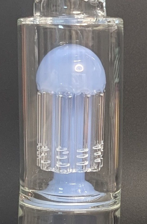 20.5" Glass Water Pipe Bong Clear Triple Perc Light Blue