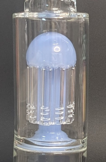 20.5" Glass Water Pipe Bong Clear Triple Perc Light Blue