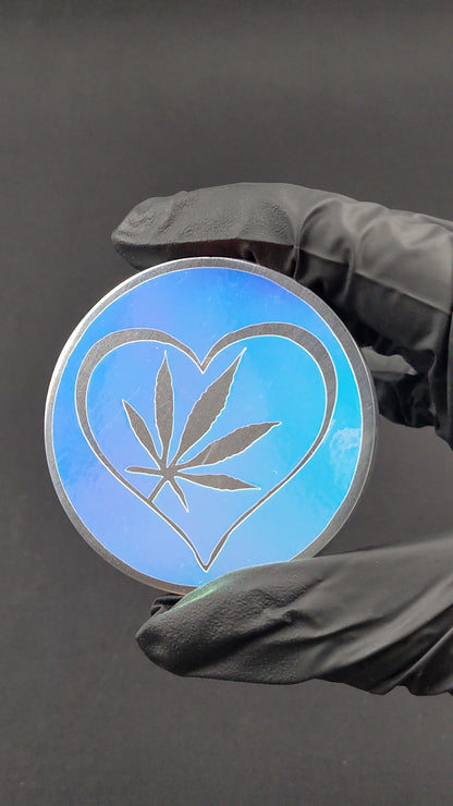 63MM Metal Grinder 4 Piece Set Heart Purple