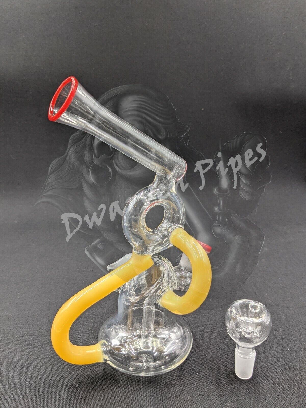 7" Glass Water Pipe Bong Tubes with Eye Yellow
