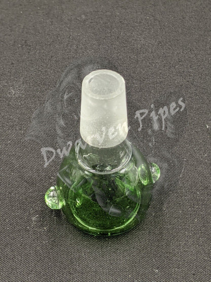 14mm Male Slide Bowl Glass for Water Pipes - Round Green