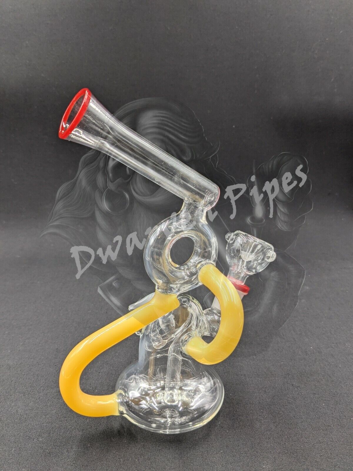 7" Glass Water Pipe Bong Tubes with Eye Yellow