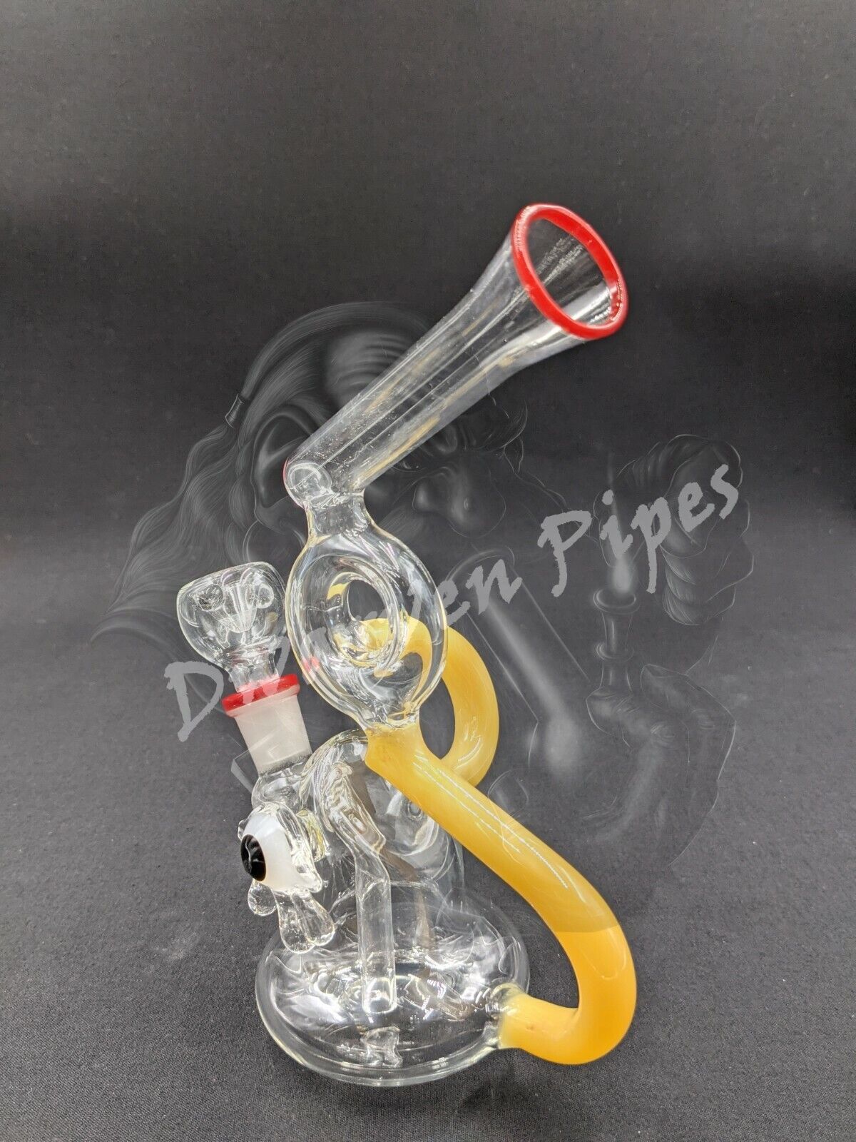 7" Glass Water Pipe Bong Tubes with Eye Yellow