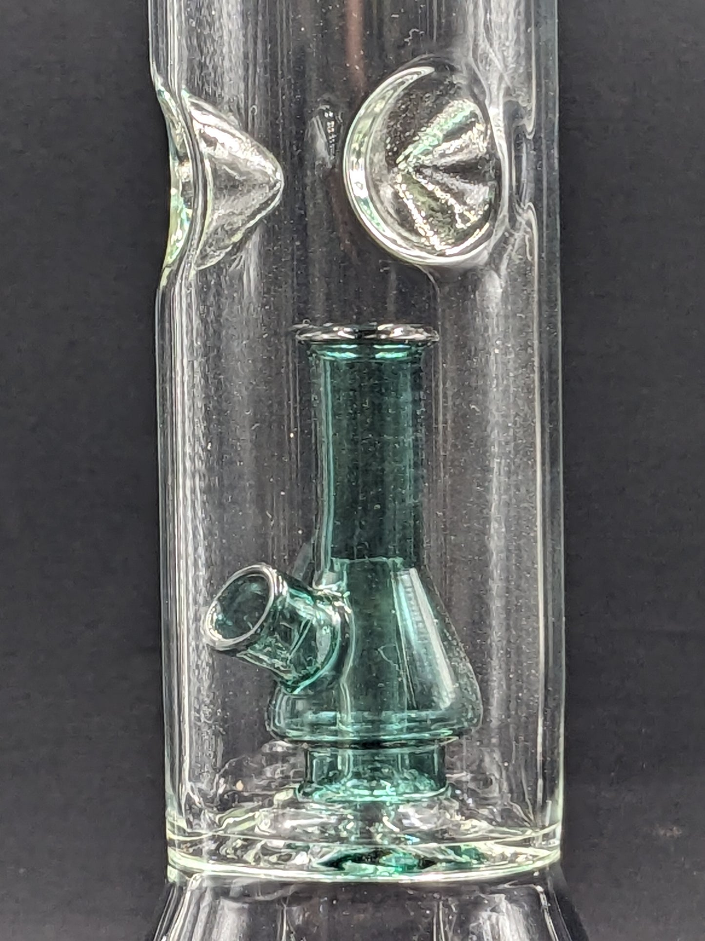 12" Glass Water Pipe Bong Its Beaker within a Beaker Green